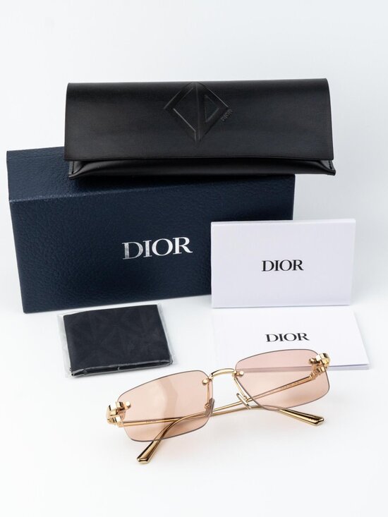 Dior Women Sunglasses Gold Rose Rectangle CDIOR S4U B0L0 NEW AUTHENTIC main image 11